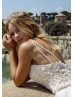 Beaded Double Straps Ivory Lace Tulle Wedding Dress